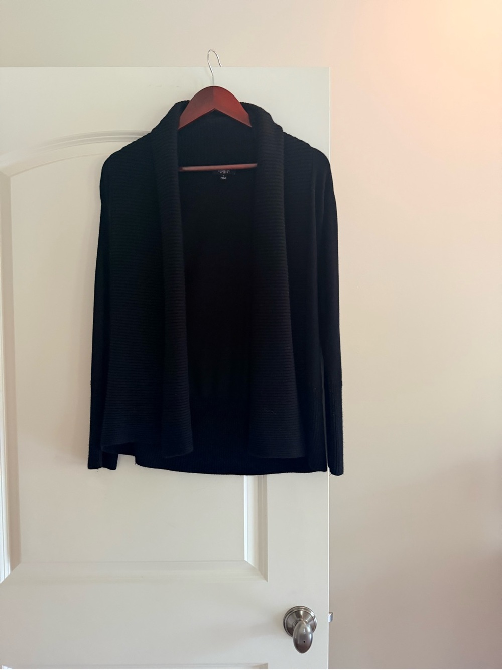 Premise Black Open-Front Shawl Cardigan
